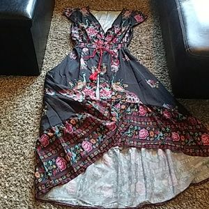 Peacock Button Up Open Dress